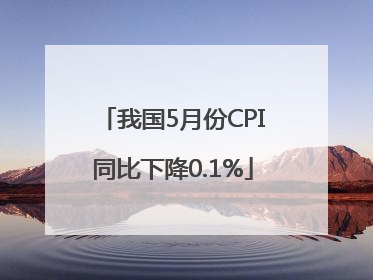 我国5月份CPI同比下降0.1%