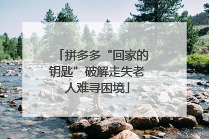 拼多多“回家的钥匙”破解走失老人难寻困境