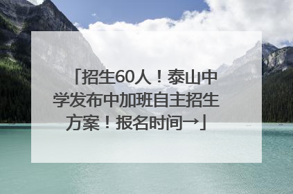 招生60人！泰山中学发布中加班自主招生方案！报名时间→