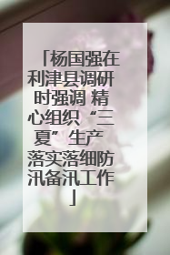 杨国强在利津县调研时强调 精心组织“三夏”生产 落实落细防汛备汛工作