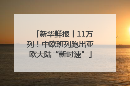 新华鲜报丨11万列！中欧班列跑出亚欧大陆“新时速”