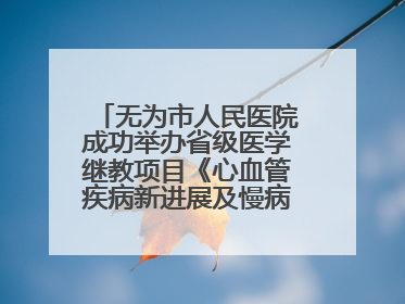 无为市人民医院成功举办省级医学继教项目《心血管疾病新进展及慢病 规范化诊疗》培训班