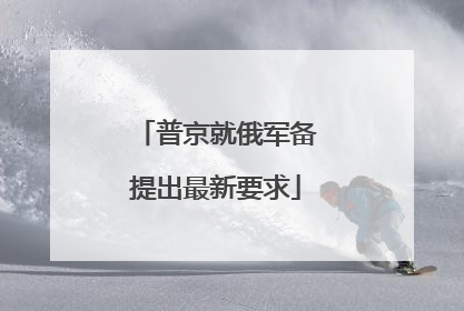 普京就俄军备提出最新要求