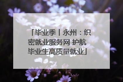 毕业季丨永州：织密就业服务网 护航毕业生高质量就业