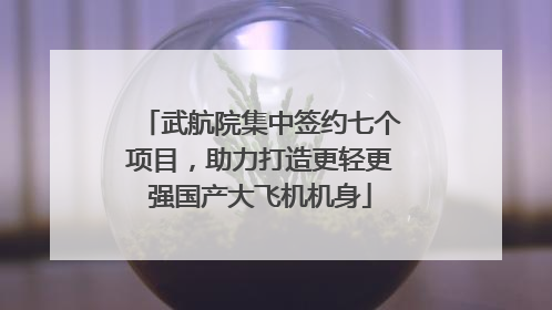 武航院集中签约七个项目，助力打造更轻更强国产大飞机机身