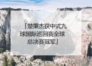 楚秉杰获中式九球国际巡回赛全球总决赛冠军