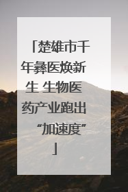楚雄市千年彝医焕新生 生物医药产业跑出“加速度”