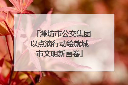 潍坊市公交集团以点滴行动绘就城市文明新画卷