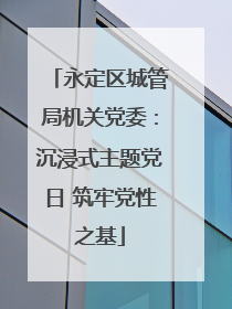 永定区城管局机关党委：沉浸式主题党日 筑牢党性之基