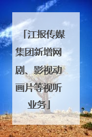 江报传媒集团新增网剧、影视动画片等视听业务