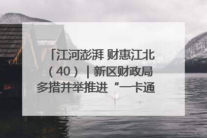 江河澎湃 财惠江北（40）｜新区财政局多措并举推进“一卡通”管理 保障惠民惠农补贴精准高效发放