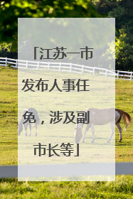 江苏一市发布人事任免，涉及副市长等