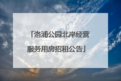 洛浦公园北岸经营服务用房招租公告