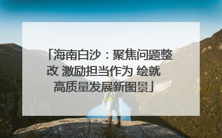 海南白沙：聚焦问题整改 激励担当作为 绘就高质量发展新图景