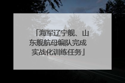 海军辽宁舰、山东舰航母编队完成实战化训练任务