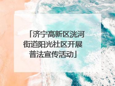 济宁高新区洸河街道阳光社区开展普法宣传活动