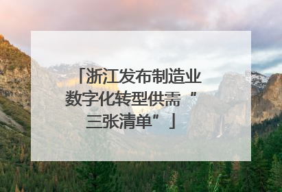 浙江发布制造业数字化转型供需“三张清单”