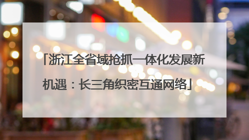 浙江全省域抢抓一体化发展新机遇：长三角织密互通网络