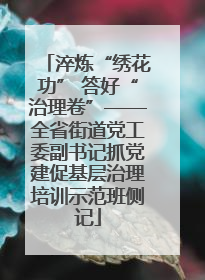 淬炼“绣花功” 答好“治理卷”——全省街道党工委副书记抓党建促基层治理培训示范班侧记