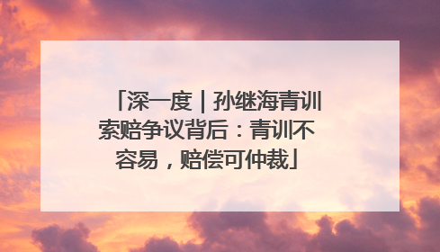 深一度｜孙继海青训索赔争议背后：青训不容易，赔偿可仲裁
