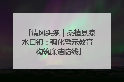 清风头条｜桑植县凉水口镇：强化警示教育 构筑廉洁防线