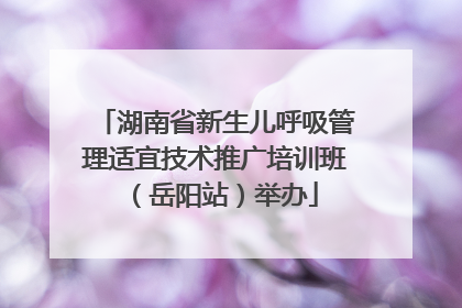 湖南省新生儿呼吸管理适宜技术推广培训班（岳阳站）举办