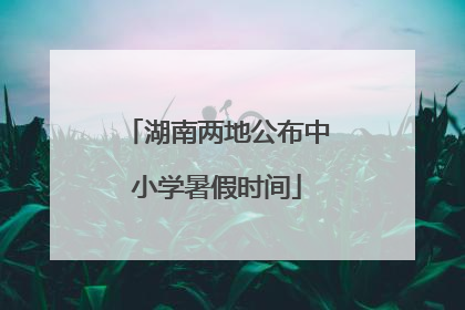 湖南两地公布中小学暑假时间