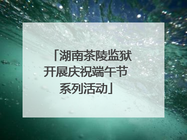 湖南茶陵监狱开展庆祝端午节系列活动