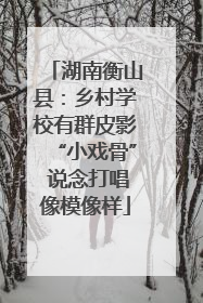 湖南衡山县：乡村学校有群皮影“小戏骨” 说念打唱像模像样