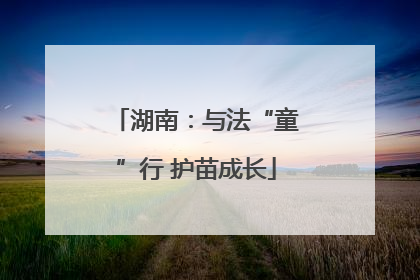 湖南：与法“童”行 护苗成长