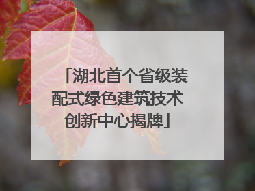湖北首个省级装配式绿色建筑技术创新中心揭牌