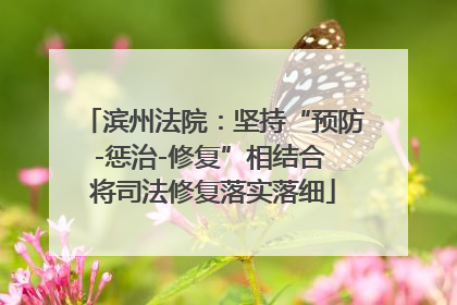 滨州法院：坚持“预防-惩治-修复”相结合 将司法修复落实落细