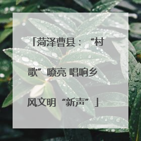 菏泽曹县：“村歌”嘹亮 唱响乡风文明“新声”