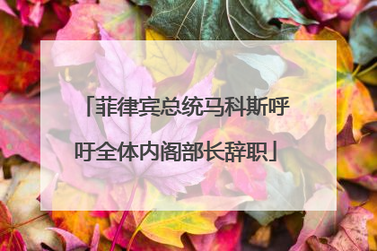 菲律宾总统马科斯呼吁全体内阁部长辞职