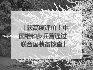 获高度评价！中国维和步兵营通过联合国装备核查