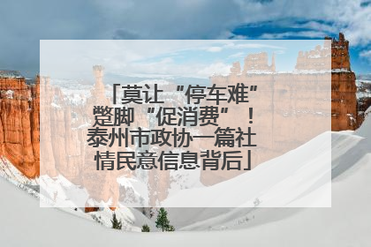 莫让“停车难”蹩脚“促消费”！泰州市政协一篇社情民意信息背后