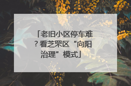 老旧小区停车难？看芝罘区“向阳治理”模式