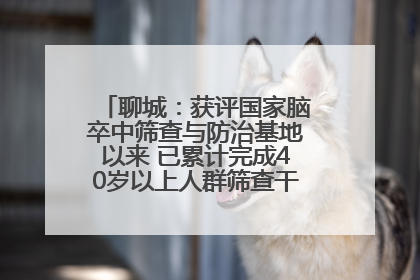 聊城：获评国家脑卒中筛查与防治基地以来 已累计完成40岁以上人群筛查干预40余万人次