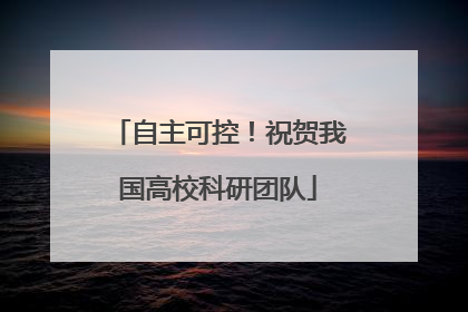 自主可控！祝贺我国高校科研团队