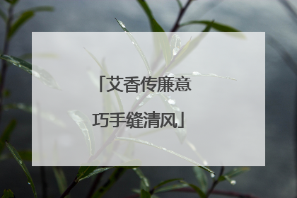 艾香传廉意 巧手缝清风