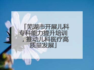 芜湖市开展儿科专科能力提升培训，推动儿科医疗高质量发展