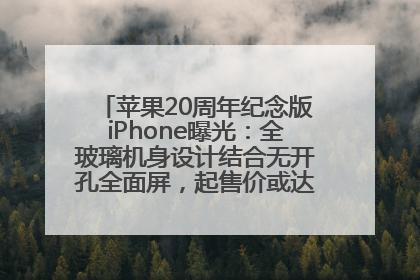 苹果20周年纪念版iPhone曝光：全玻璃机身设计结合无开孔全面屏，起售价或达1.45万人民币