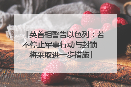 英首相警告以色列：若不停止军事行动与封锁 将采取进一步措施
