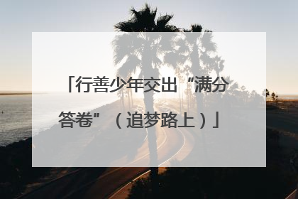 行善少年交出“满分答卷”（追梦路上）