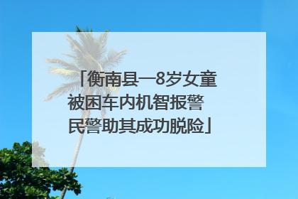 衡南县一8岁女童被困车内机智报警 民警助其成功脱险