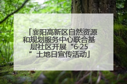 襄阳高新区自然资源和规划服务中心联合基层社区开展“6·25”土地日宣传活动