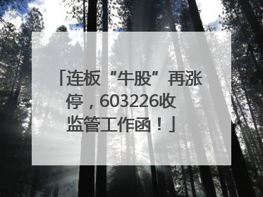 连板“牛股”再涨停，603226收监管工作函！