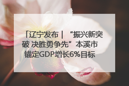 辽宁发布｜“振兴新突破 决胜勇争先”本溪市锚定GDP增长6%目标推进十项重点工作