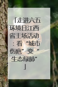 走进六五环境日江西省主场活动：看“城市伤疤”变“生态绿肺”