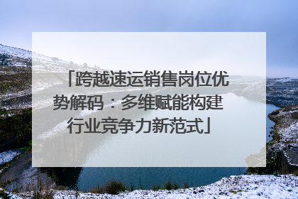 跨越速运销售岗位优势解码：多维赋能构建行业竞争力新范式